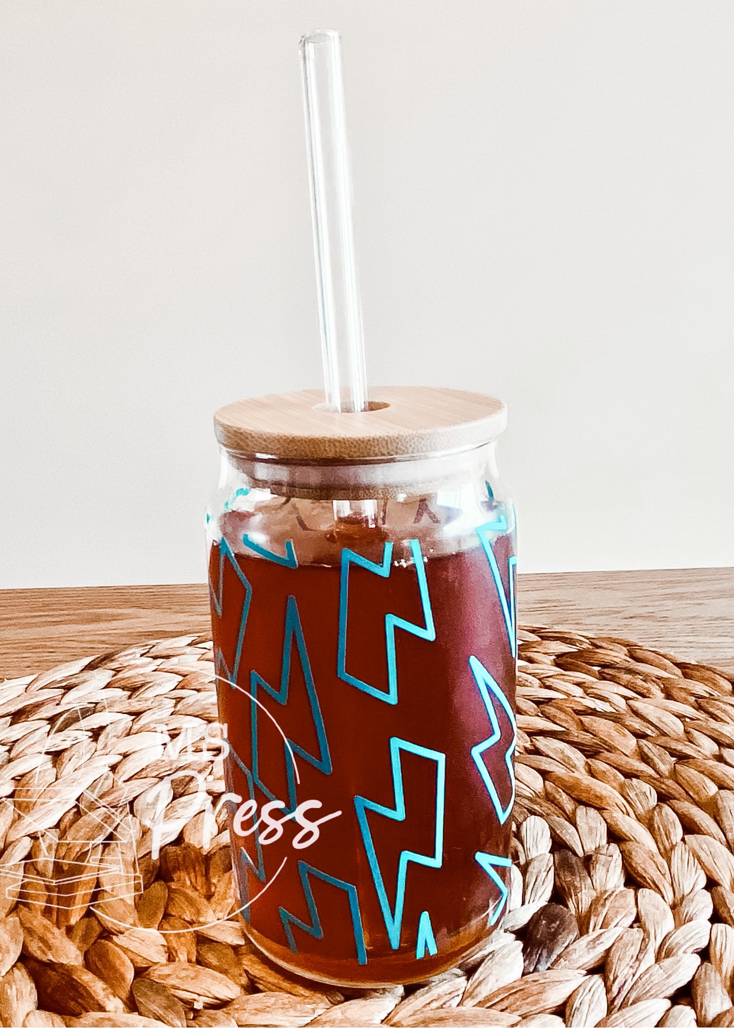 Lightening Bolt Glass Can Tumbler